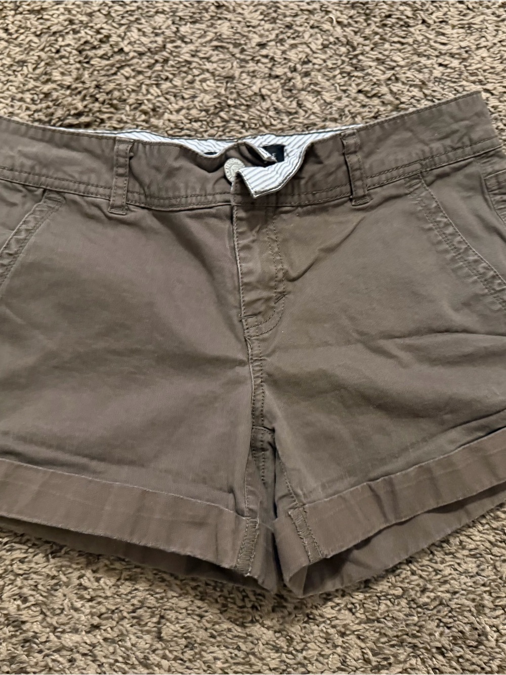 Aeropostale Women's Taupe Cotton Bermuda Shorts